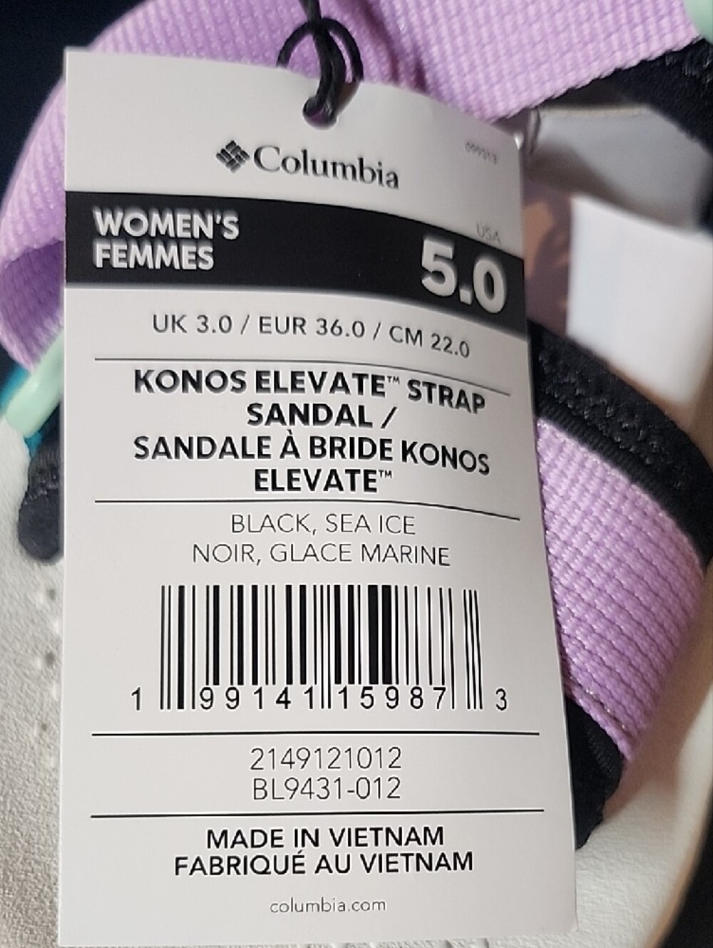 Columbia Pastel Sport Sandals - Lavender Mint White Black - Picture 2 of 7